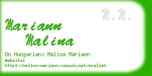 mariann malina business card